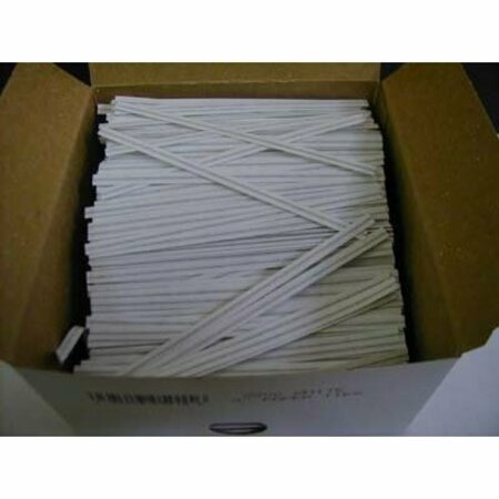 BEDFORD Industries 4 in. x 3/16 in. White Twist Tie Paper with Single Wire, 2000PK 4ttw